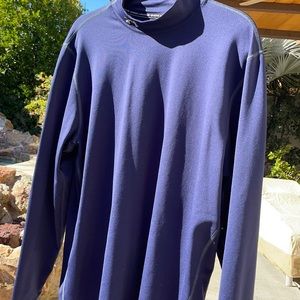 Under Armour, Mock Turtleneck, Long Sleeve, Navy Shirt, Size XL Fitted